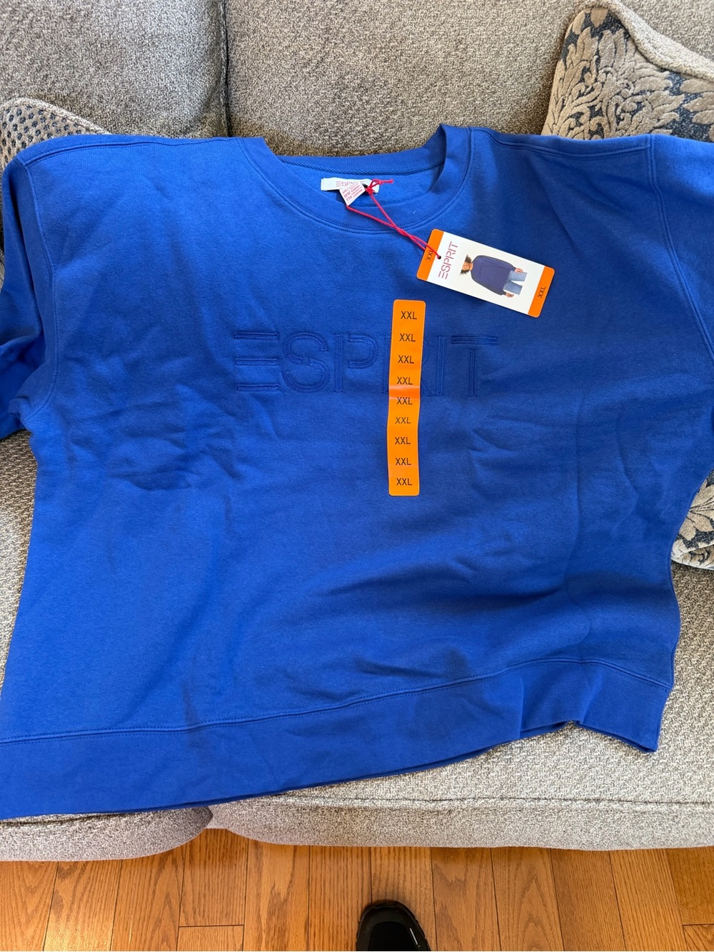 Costco Esprit Embossed Logo Royal Blue or green sweatshirt